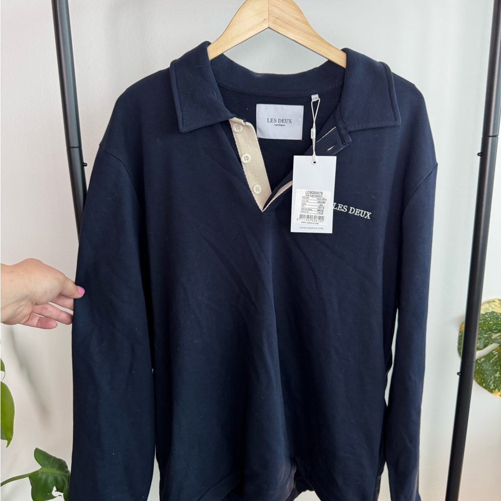 Les Deux Navy Long Sleeve Polo Shirt